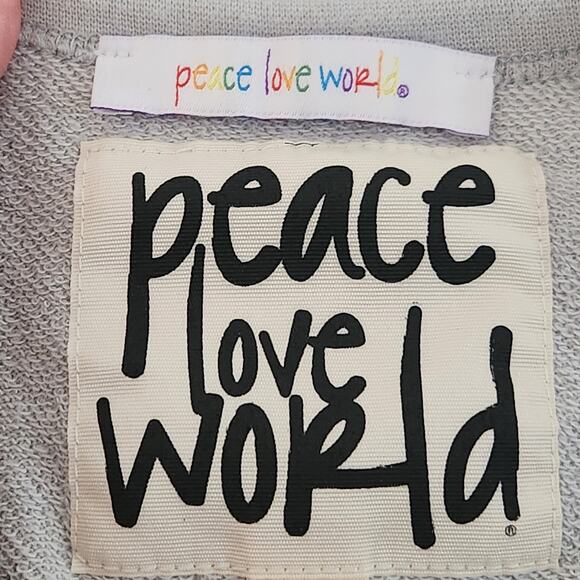 Peace Love World Pride French Terry Sweatshirt Hamptons Grey Medium A396367 EUC - Picture 3 of 16